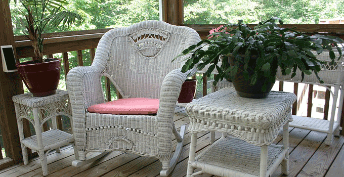 wicker tables and chair